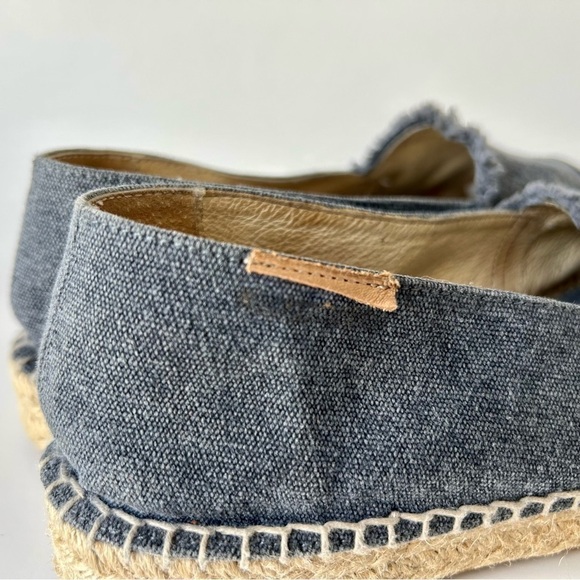 Anthropologie Mint & Rose Amalfi Espadrilles Navy Blue Metallic Cap Toe Size 8 - Picture 13 of 16